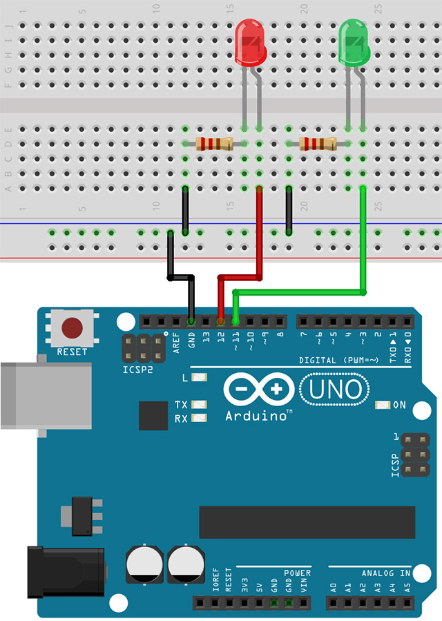 Esercizio 3 – Blink con più LED | Michele Maffucci