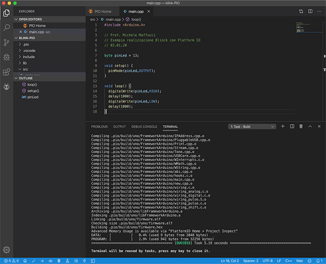 Programmare Arduino con Platform IO | Michele Maffucci