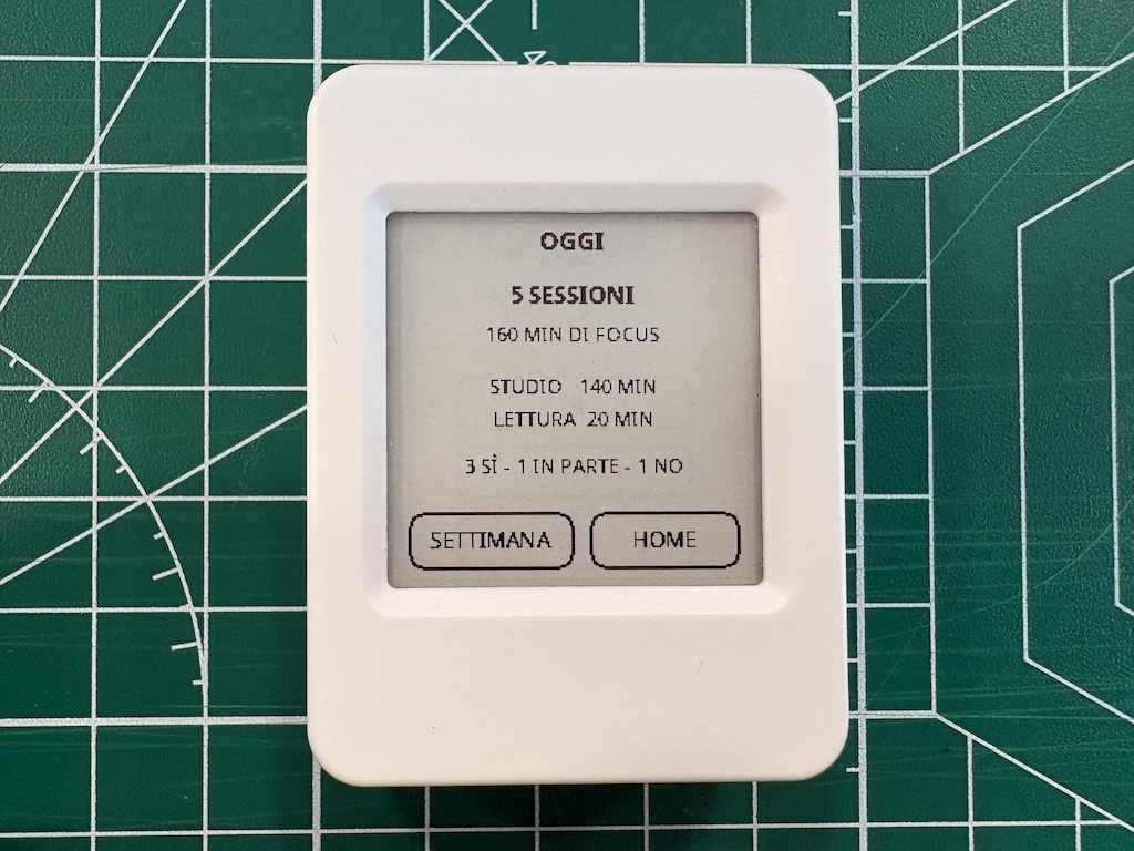 Schermata OpenStudy con statistiche settimanali delle sessioni di studio e lettura.